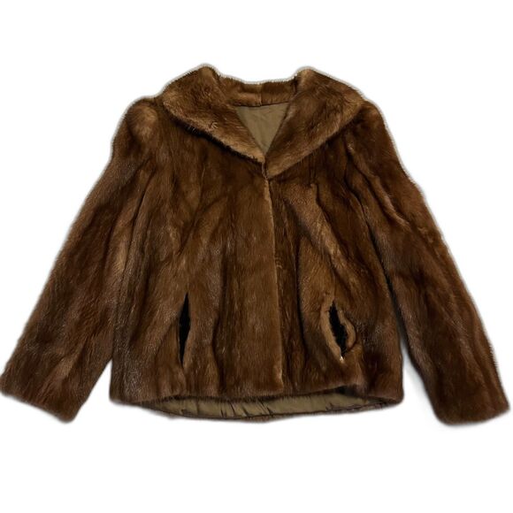 Womens Vintage Mink Fur Coat Brown XXL EUC - Picture 3 of 8